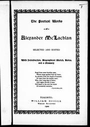 Front cover of The poetical works of Alexander McLachlan by McLachlan, Alexander