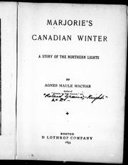 Cover of Marjorie's Canadian winter by Agnes Maule Machar