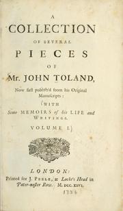 Front cover of A collection of several pieces of Mr. John Toland by John Toland