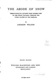 Cover of The abode of snow by Wilson, Andrew