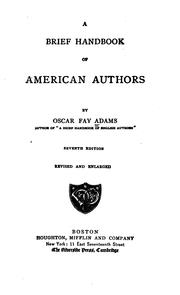 Cover of A brief handbook of American authors by Oscar Fay Adams