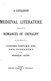 Front cover of A catalogue of medieval literature by Bernard Quartich