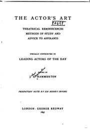 Front cover of The actor's art by John Alexander Hammerton