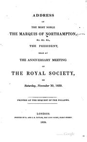 Front cover of The address of his royal highness the Duke of Sussex by Augustus Frederick Duke of Sussex