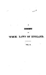 Cover of A digest of the laws of England by Comyns, John Sir