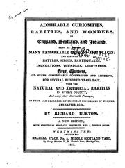 Front cover of Admirable curiosities, rarities, and wonders, in England, Scotland, and Ireland by R. B.