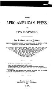 Cover of The Afro-American press and its editors by I. Garland Penn