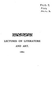 Front cover of The Afternoon lectures on literature and art by Unknown