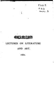 Front cover of The Afternoon lectures on literature and art by Unknown