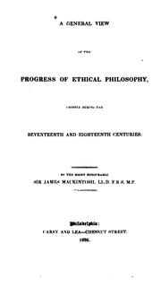 Cover of A general view of the progress of ethical philosophy by Mackintosh, James Sir