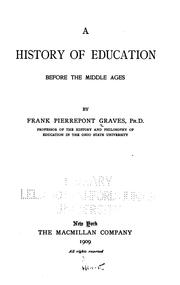 Cover of A history of education before the Middle Ages by Graves, Frank Pierrepont