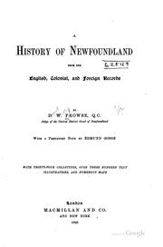 Front cover of A history of Newfoundland from the English, colonial, and foreign records by Prowse, D. W.