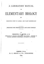 Front cover of A laboratory manual in elementary biology by Emanuel Roth Boyer