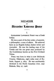 Front cover of The Poems Of Alexander Lawrence Posey by Alexander Lawrence Posey