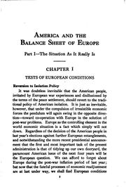 Front cover of America and the balance sheet of Europe by John Foster Bass