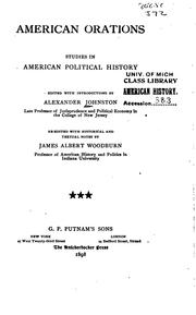 Cover of Representative American orations by Johnston, Alexander