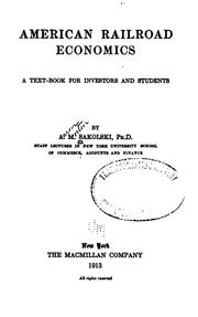 Cover of American railroad economics by Aaron M. Sakolski