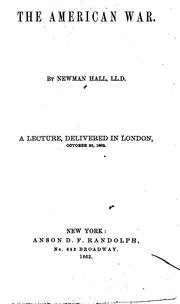Cover of The American war by Newman Hall