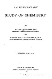 Front cover of An elementary study of chemistry by McPherson, William