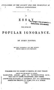 Front cover of An essay of the evils of popular ignorance by John Foster