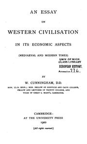 Front cover of An essay on western civilization in its economic aspects .. by William Cunningham