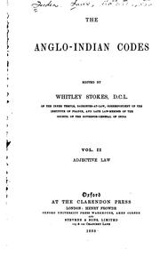 Cover of The Anglo-Indian codes by India