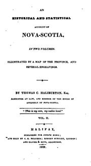 Cover of An historical and statistical account of Nova-Scotia by Thomas Chandler Haliburton