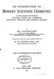 Front cover of An introduction to modern scientific chemistry by Cohn, Lassar