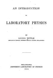 Cover of An introduction to laboratory physics by Tuttle, Lucius