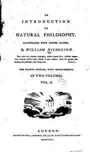 Front cover of An introduction to natural philosophy by Nicholson, William