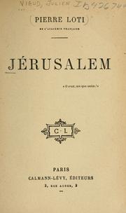 Cover of Jérusalem by Pierre Loti
