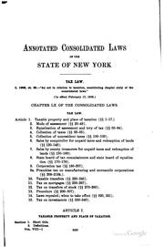 Front cover of Annotated consolidated laws of the state of New York as amended to January 1, 1918 by New York (State).