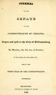 Front cover of Journal of the Senate of the Commonwealth of Virginia by Virginia. General Assembly. Senate