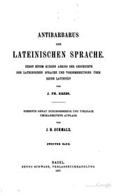 Front cover of Antibarbarus der lateinischen Sprache by Johann Philipp Krebs