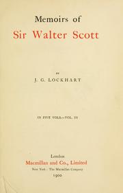 Cover of Memoirs of Sir Walter Scott by John Gibson Lockhart