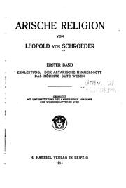 Front cover of Arische Religion by Leopold von Schroeder