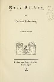 Cover of Neue Bilder by Herbert Eulenberg