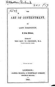 Cover of The art of contentment by Allestree, Richard
