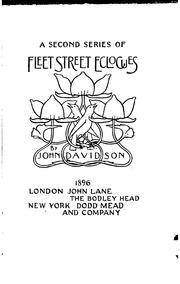 Front cover of A second series of Fleet street eclogues by John Davidson
