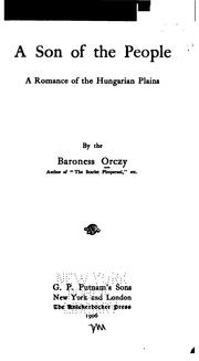 Front cover of A son of the people by Emma Orczy