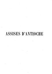 Cover of Assises d'Antioche by Antioch (Principality)