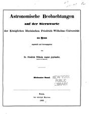 Cover of Astronomische Beobachtungen auf der Sternwarte der Königlichen rheinischen Friedrich-Wilhelms-Universität zu Bonn by Universitäts-Sternwarte zu Bonn.