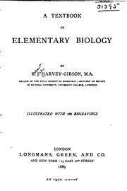 Front cover of A textbook of elementary biology by R. J. Harvey-Gibson