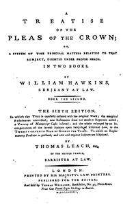 Cover of A treatise of the pleas of the crown by Hawkins, William