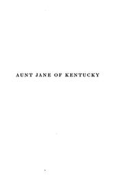 Cover of Aunt Jane of Kentucky by Eliza Calvert Hall