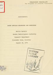 Front cover of South station headhouse and concourse preliminary feasibility (confidential) by Boston Redevelopment Authority