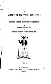 Front cover of A winter in the Azores by Joseph Bullar