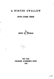 Cover of A winter swallow by Edith Matilda Thomas