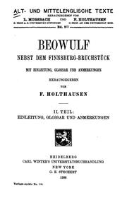 Cover of Beowulf by Ferdinand Holthausen
