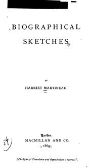 Front cover of Biographical sketches, 1852-1868 by Harriet Martineau